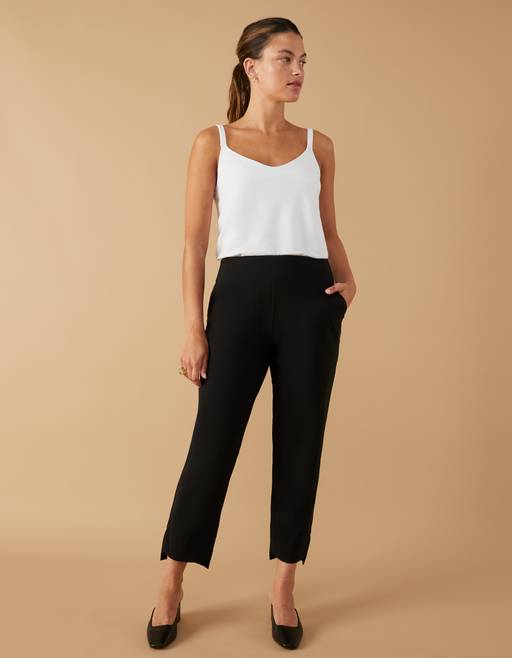 Buy Black Ankle Pant Cotton Silk for Best Price, Reviews, Free