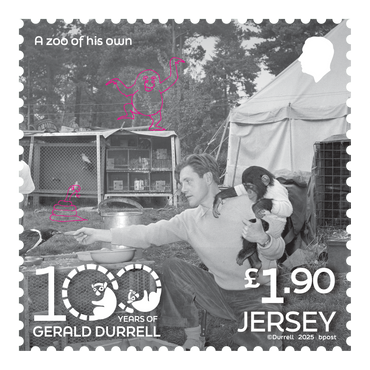 Gerald Durrell with Chumley the chimp