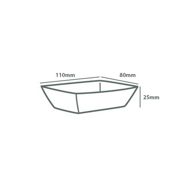 Size 25 - 11 x 8 x 3cm - Cardboard Food Tray