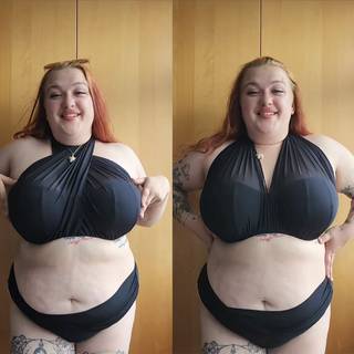 Curvy Kate Wrapsody Bandeau Strapless Multiway Bikini Black as worn by @katytatarska