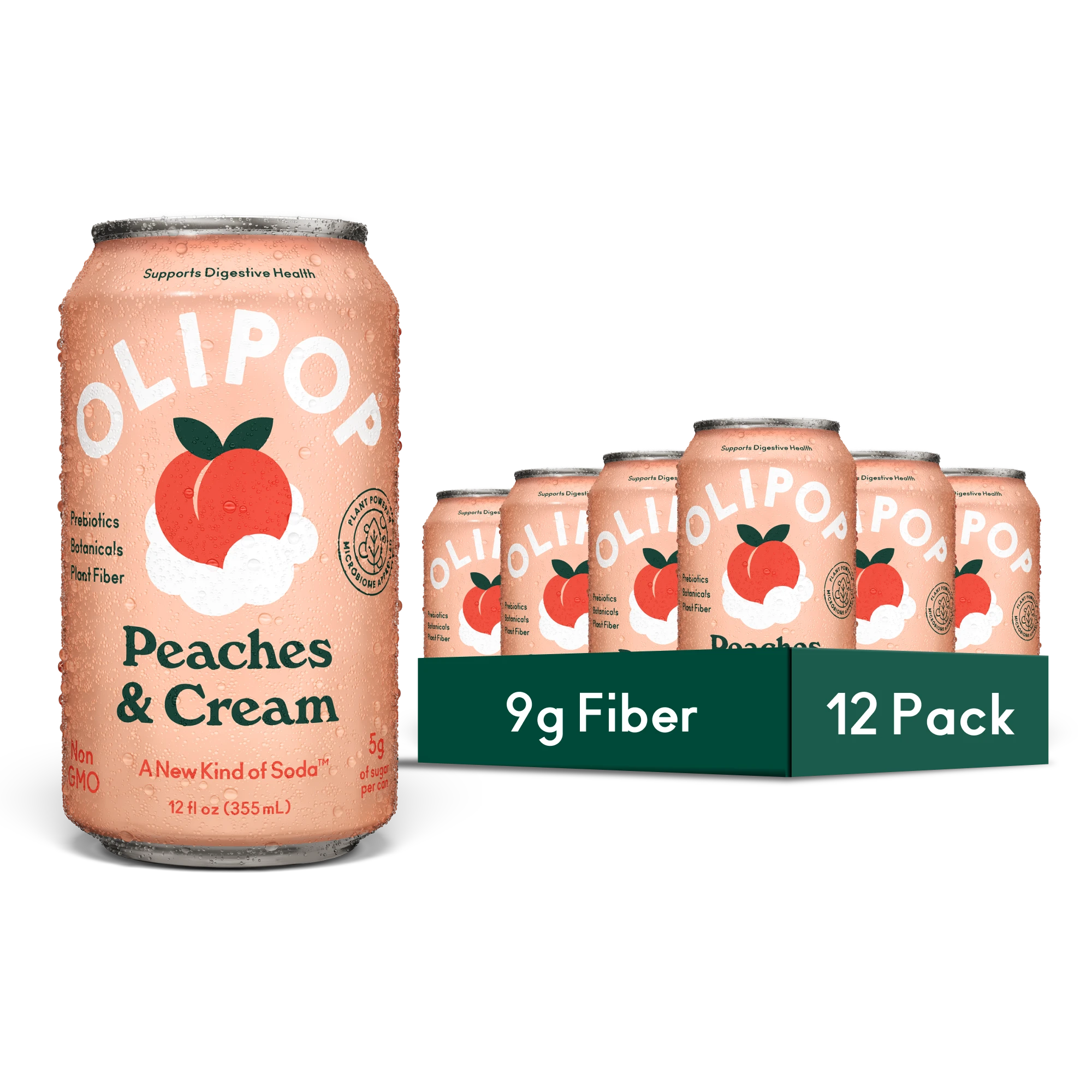Peaches & Cream Prebiotic Soda | OLIPOP