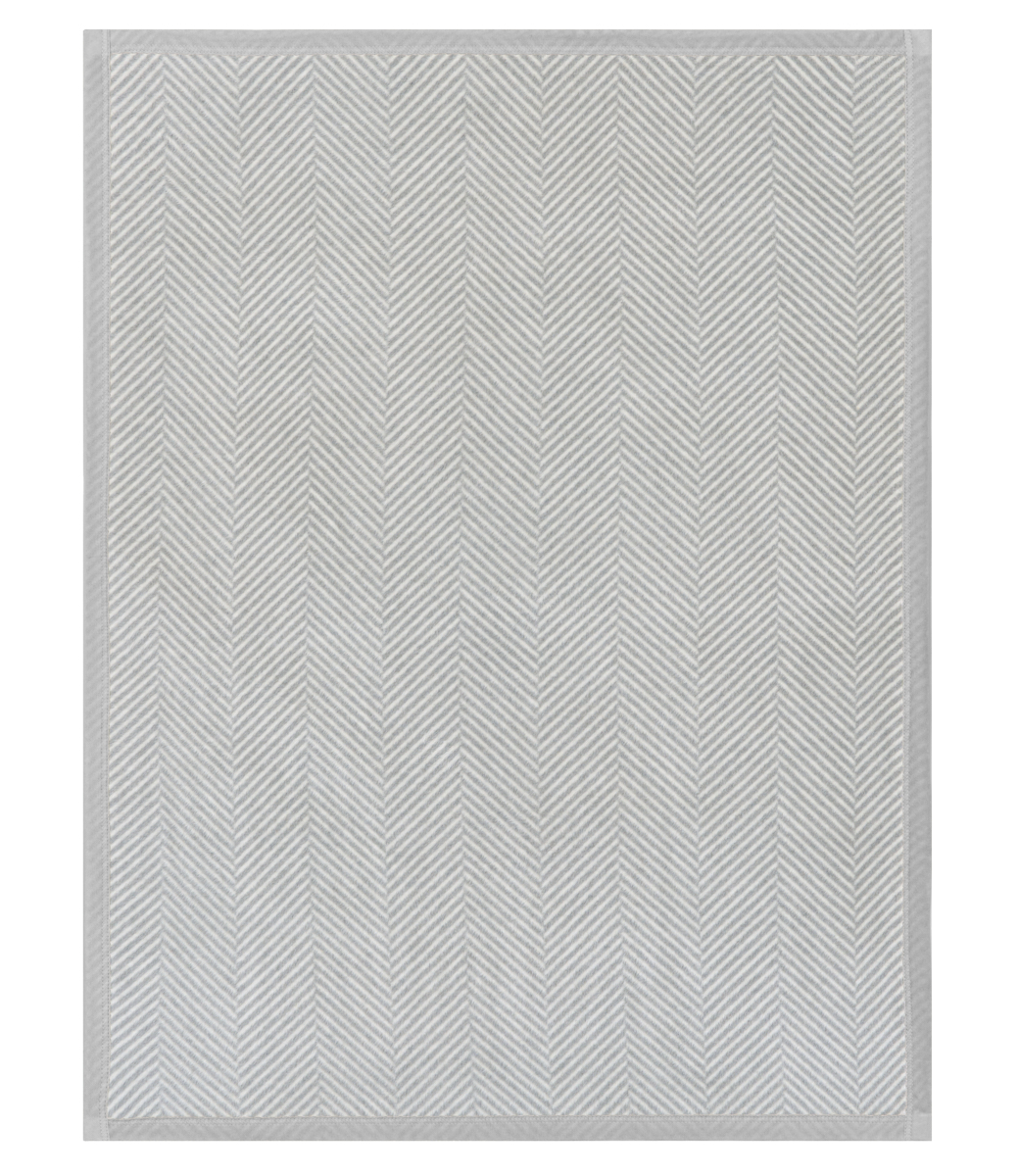 Harborview Herringbone Light Grey Throw Blanket | ChappyWrap