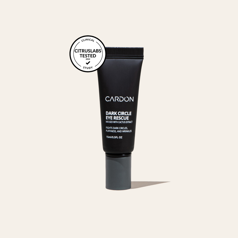Cardon Skincare for Men Dark Circle Eye Rescue cream helps reduce the appearance of dark circles, under-eye bags, and wrinkles