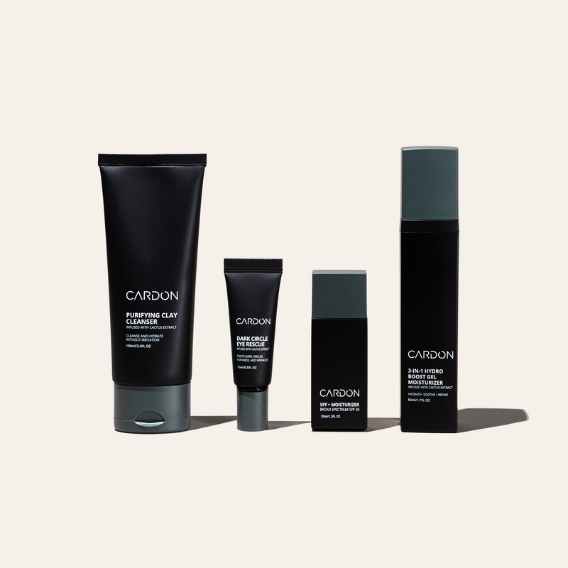 Cardon Skincare's Anti-Aging Skincare Routine for Men with four powerful, yet effective steps, is just what you need to tackle fine lines, rough texture, and other signs of skin aging.