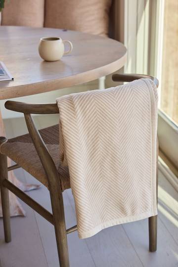 Harborview Herringbone Cream Blanket5