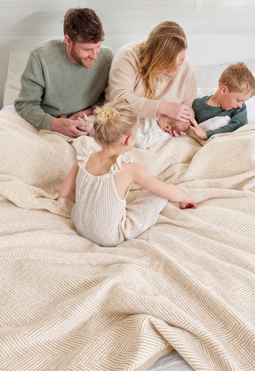 Harborview Herringbone Cream Blanket2
