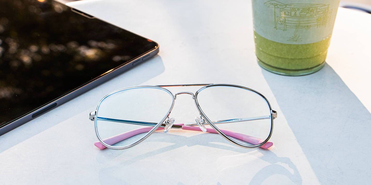 High Class Jes Blue Light Glasses Wire Aviator Frame With Brow Bar