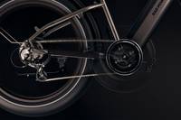Detail image of the drivetrain of a Rad Power Bike