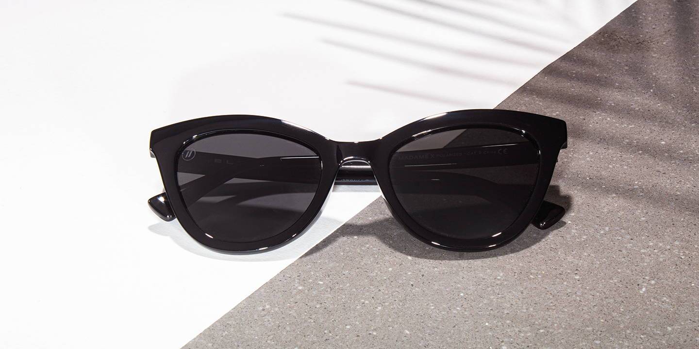 Madame X Cat Eye Sunglasses - Polarized Smoke Lens With Oversized Black ...