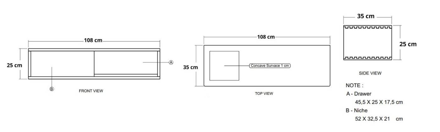 Circa Floating Cabinet Module 4  - European Oak