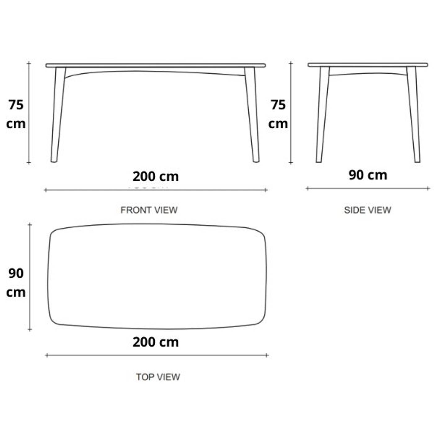 Grasshopper Rectangular Dining Table 200(CM) - European Oak