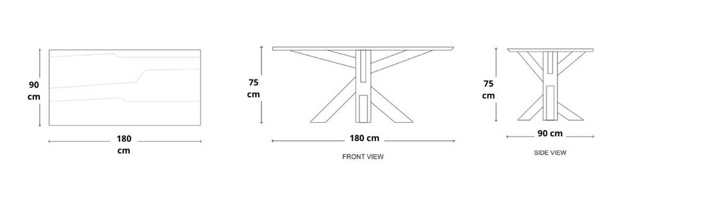 Ki Rectangular Dining Table 180(CM) - European Oak