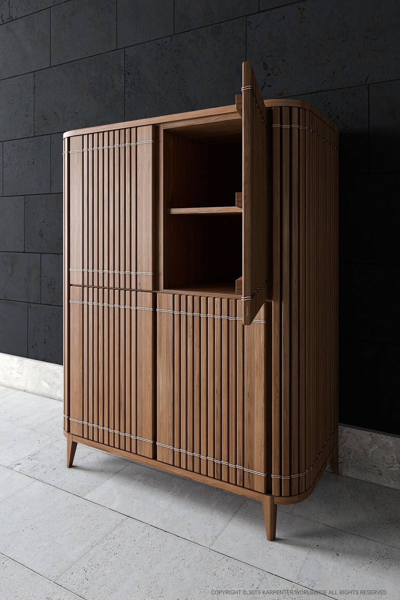 Koppar Cupboard with 4 Doors - FSC Recycled Teak