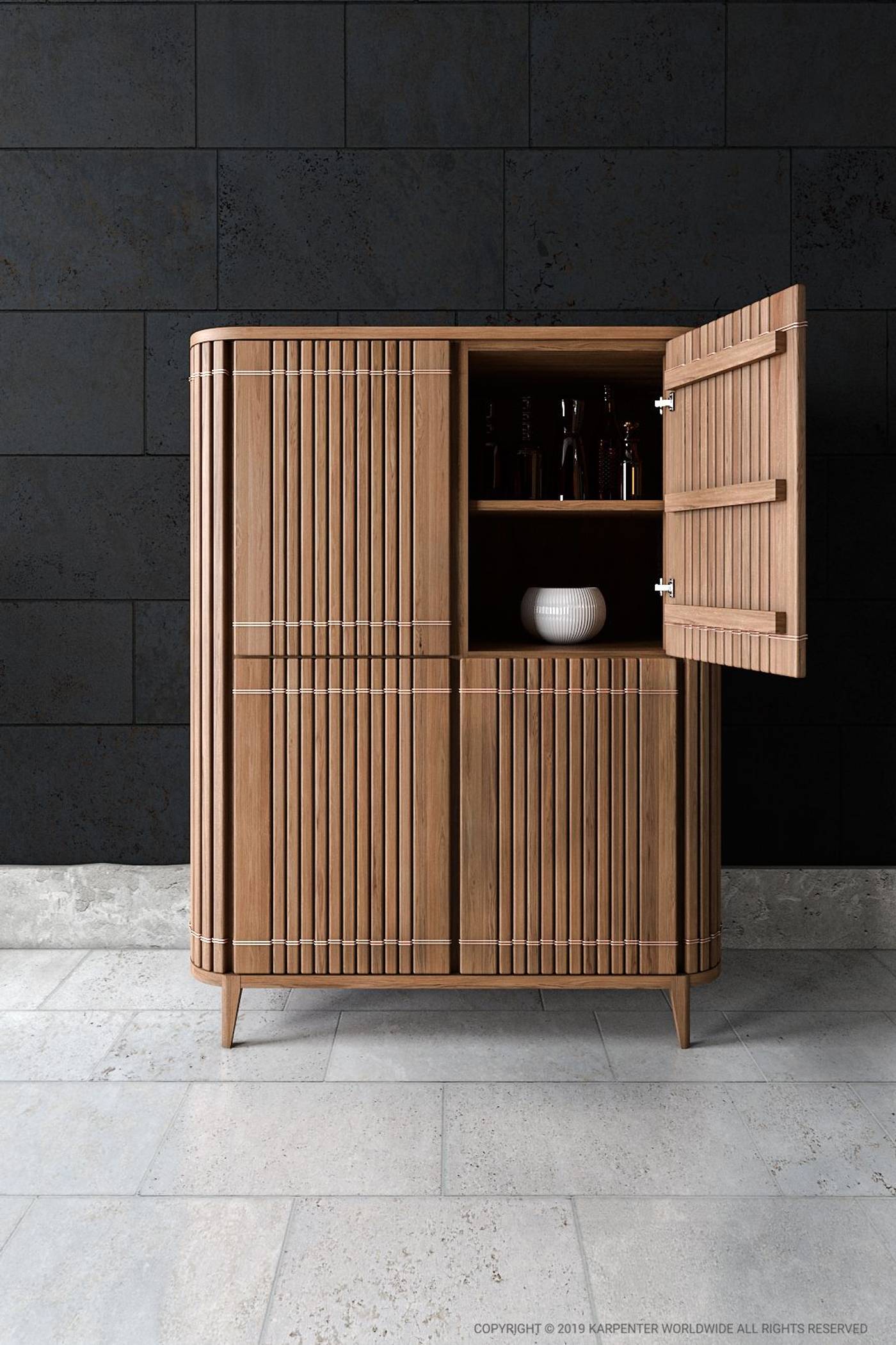 Koppar Minibar  - European Oak