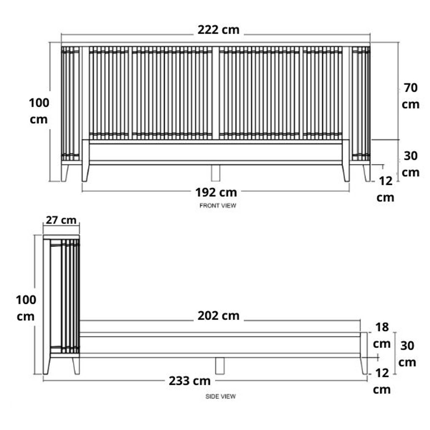 Koppar King Bed - European Oak