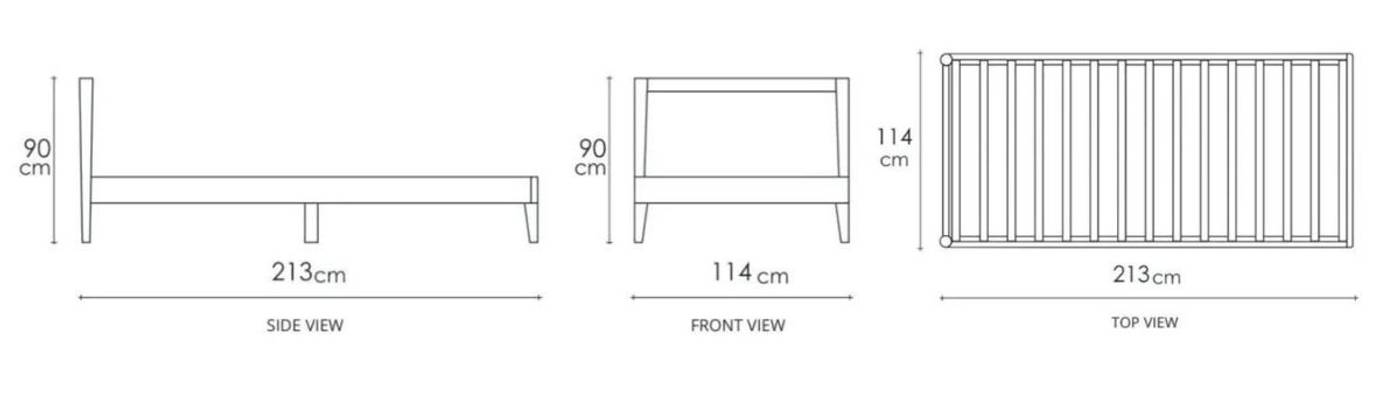 Vintage King Single Bed - European Oak