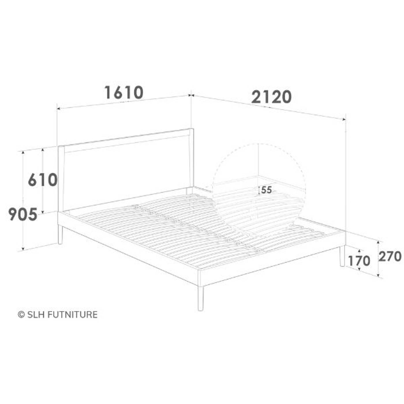 Vintage King Single Bed - European Oak