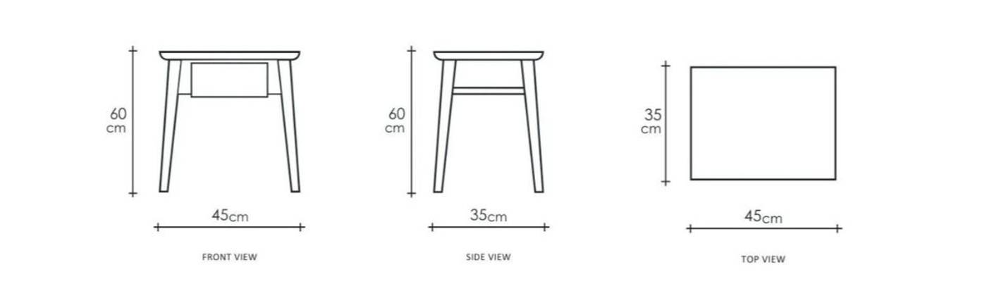 Vintage Bedside - Satin Black