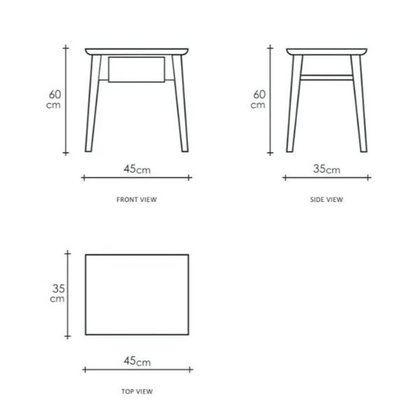 Vintage Bedside - Satin Black