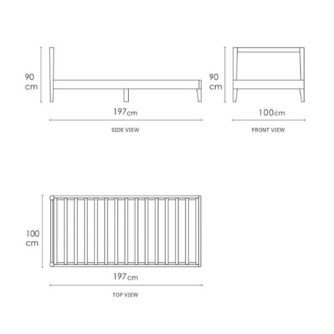 Vintage Double Bed  - Satin Black