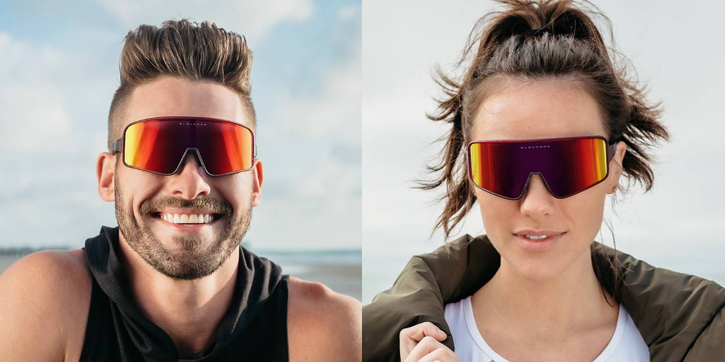 Stormation Wrap Around Sunglasses Polarized Full Shield Red Lens