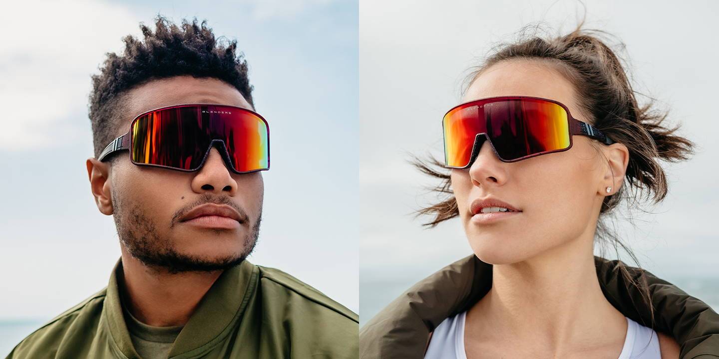 Stormation Wrap Around Sunglasses Polarized Full Shield Red Lens