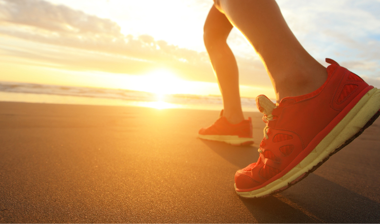 running on the beach in the sunshine - lack of sunshine means that we need to supplement with  U Perform Active Vitamin D3