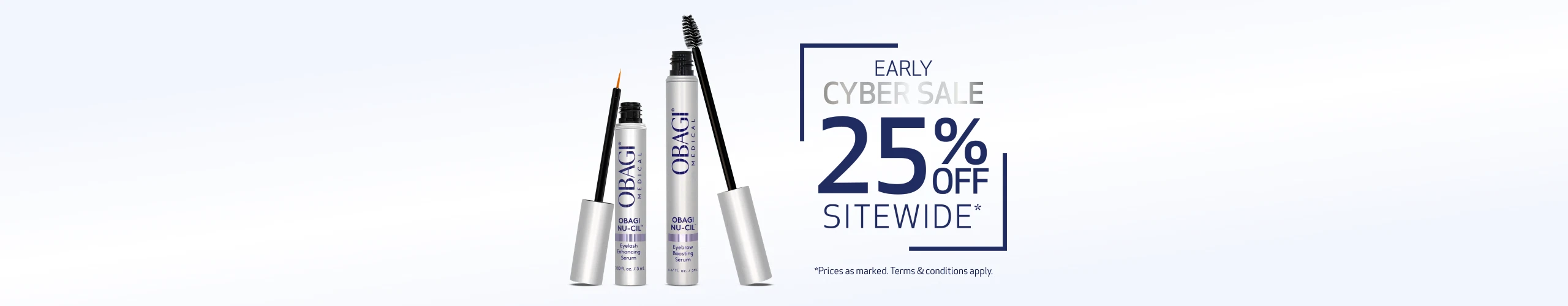 Early Cyber Sale 25% Off Sitewide. Terms and conditions apply. Obagi Nu-Cil collection image for desktop