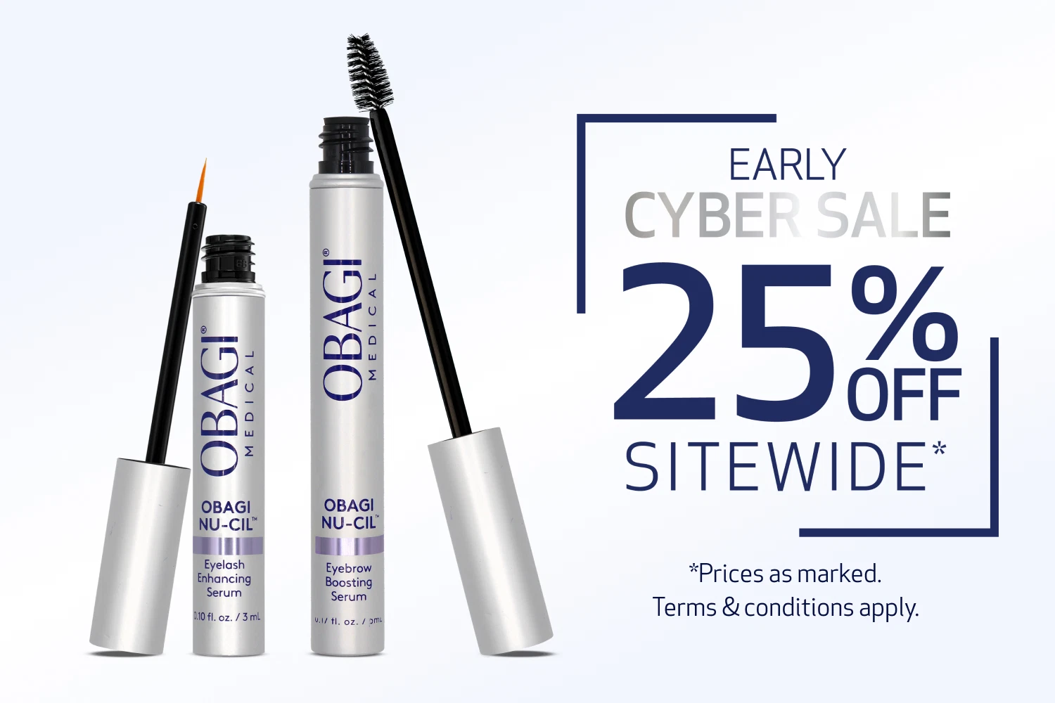 Early Cyber Sale 25% Off Sitewide. Terms and conditions apply. Obagi Nu-Cil collection image for desktop