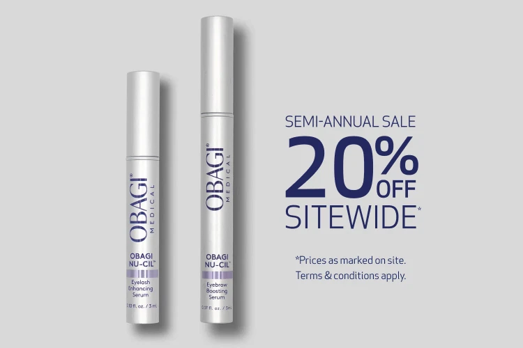 SEMI-ANNUAL SALE 20% OFF SITEWIDE TERMS & CONDITIONS APPLY OBAGI NU-CIL IMAGE - DESKTOP