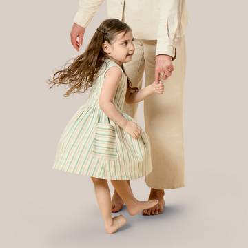 Stripe Mix Pocket Dress