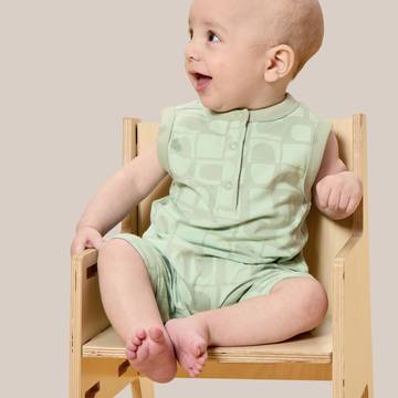 Printed Henley Romper