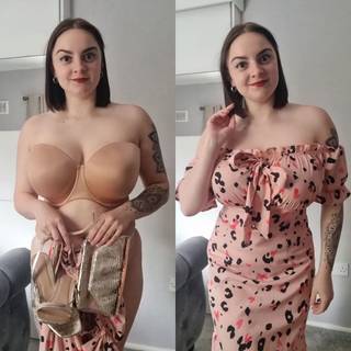 Curvy Kate Smoothie Moulded Strapless Multiway Bra Latte as worn by @lifewiththequinns