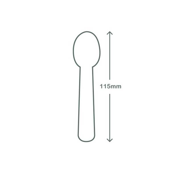 11.5cm CPLA / Bioplastic Teaspoon - Green