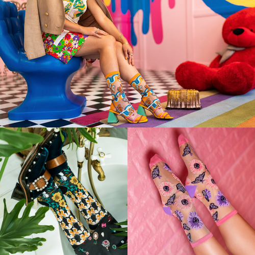 Sock Candy patterned butterfly socks sheer socks for women