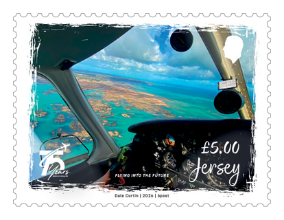 Jersey Aero Club 75 Years £5.00 stamp