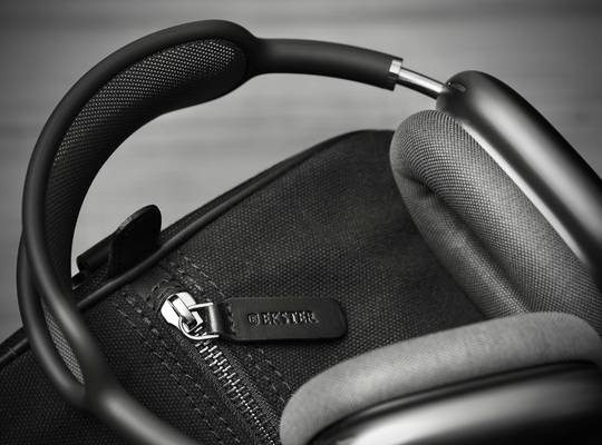 Premium headphone lying on Weekender bag