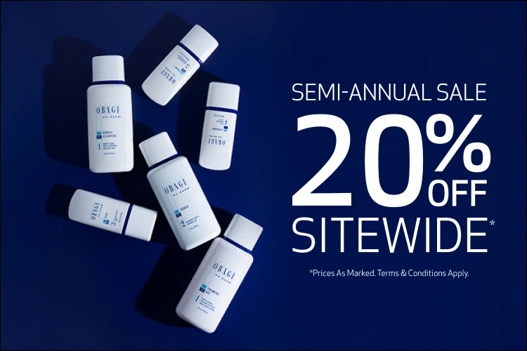 20% OFF SITEWIDE SEMI-ANNUAL SALE. NU-DERM COLLECTION BANNER. DESKTOP