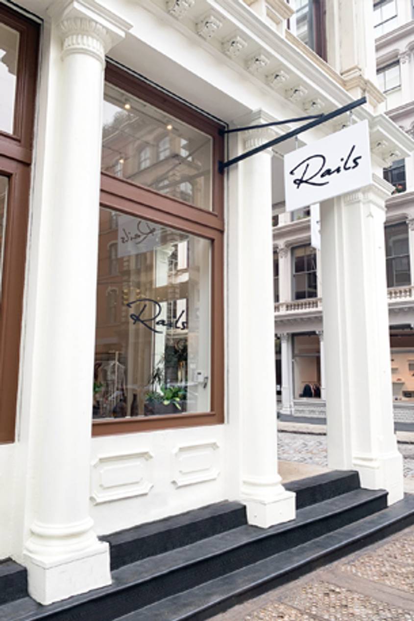 Front view image of the Rails store in New York City.