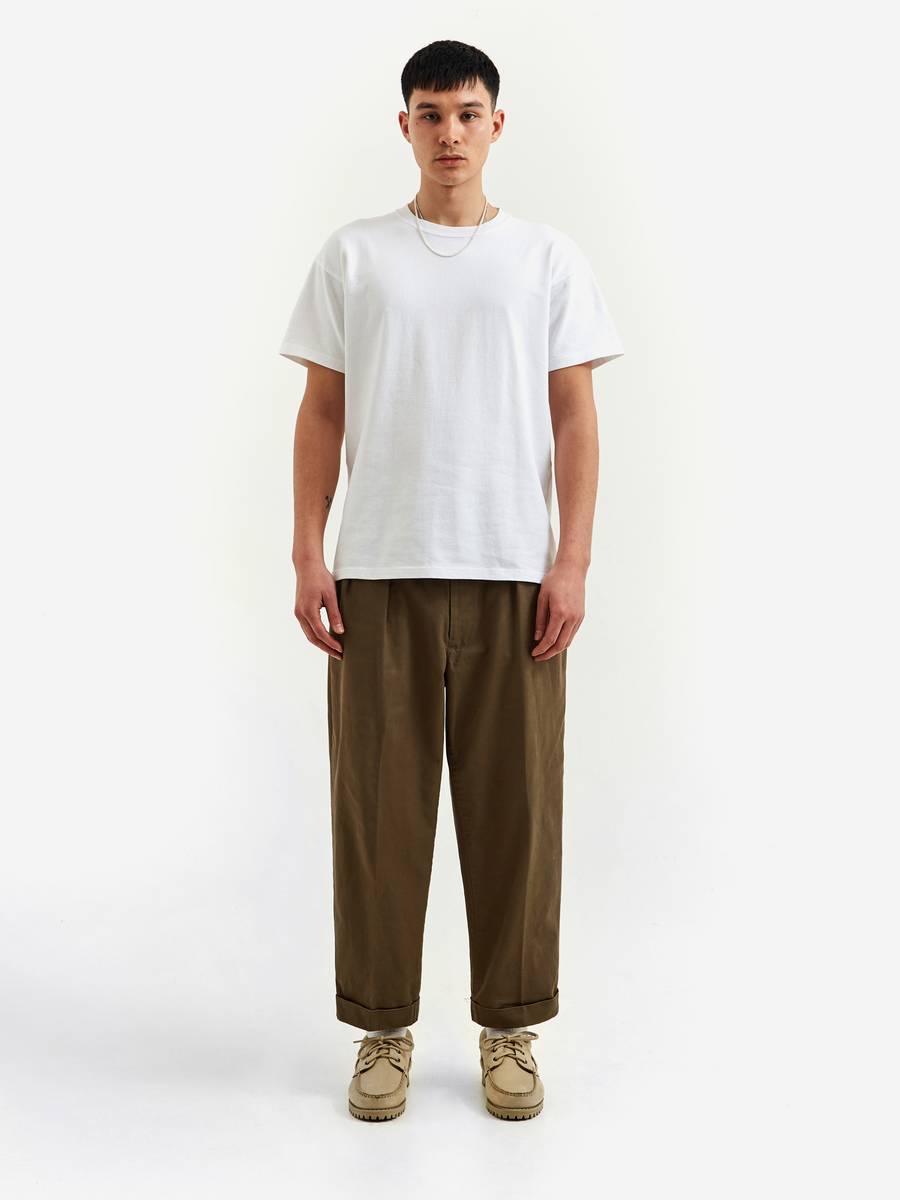 Beams Plus 2Pleats Twill Trouser - Olive – Goodhood