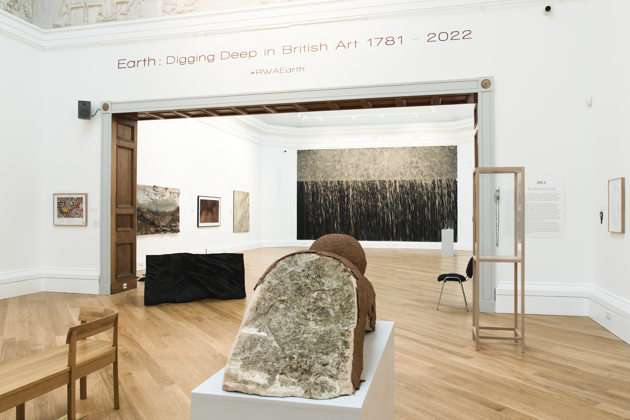 The gallery space during the Summer exhibition 2022: Earth: Digging Deep in British Art 1781 - 2022 