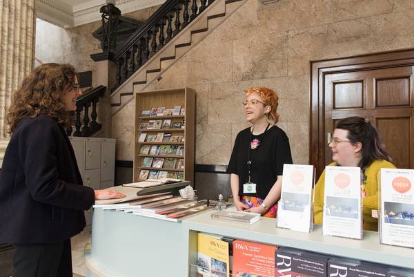 
      The Welcome Desk at the RWA where tickets can be purchased.