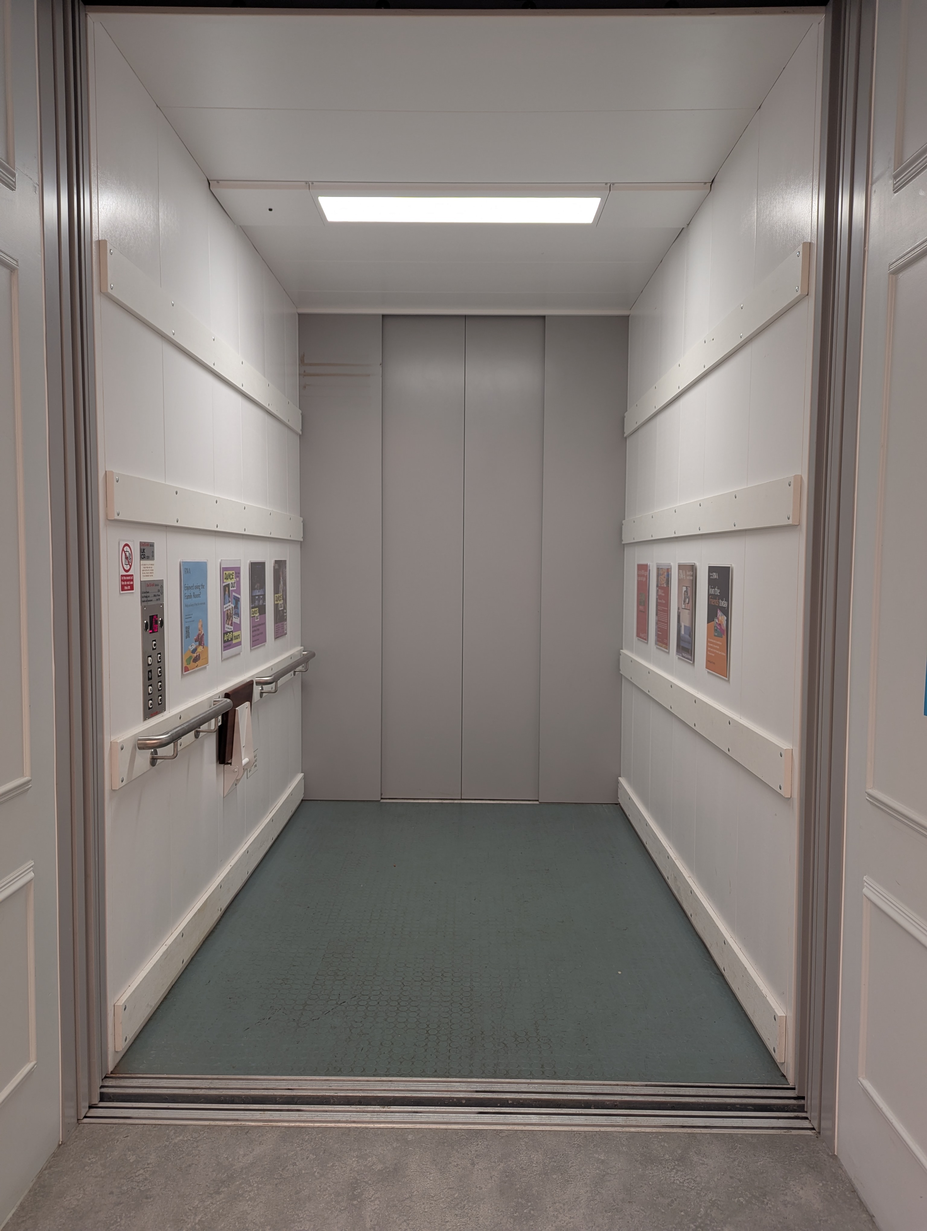 The lift is capable of carrying 4 wheelchair users and their companions 