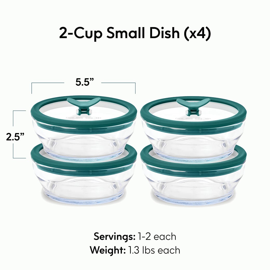 2-Cup Glass Round Dish Multipack - Thumbnail 3