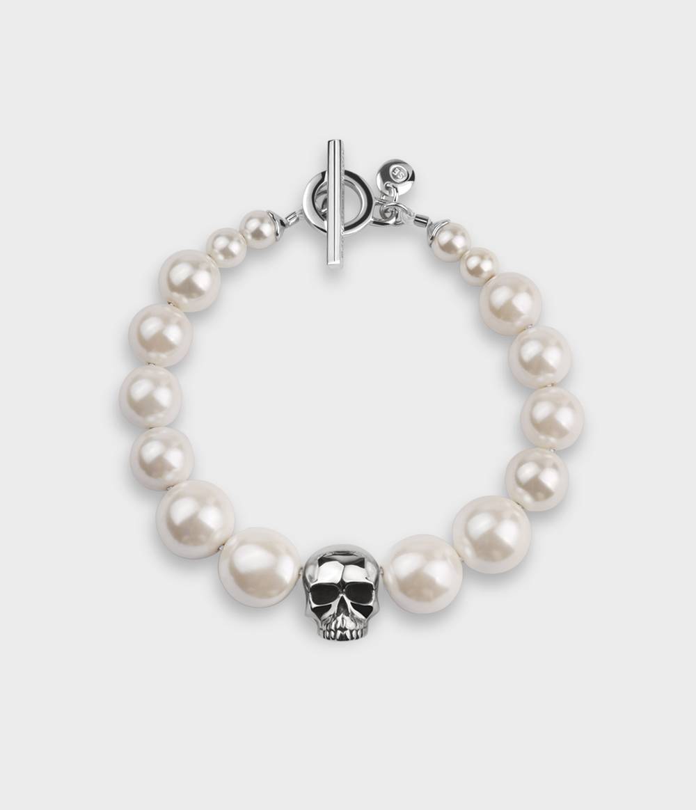 Blanche Skull Pearl Bracelet