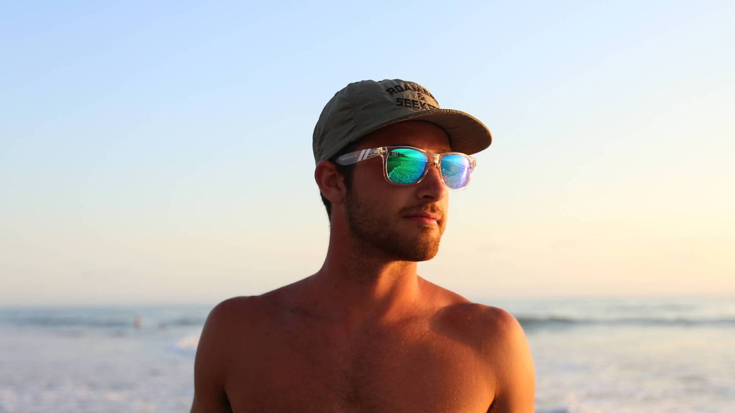 Natty Ice Lime Polarized Sunglasses Crystal Clear Frame & Lime Green