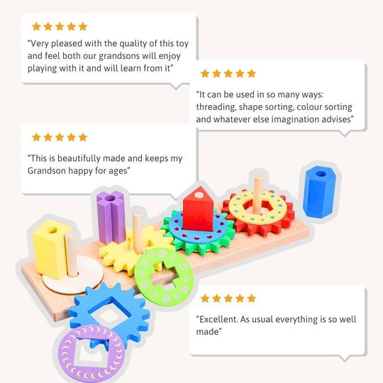 Wooden Gear Puzzle - Kids Puzzle Board