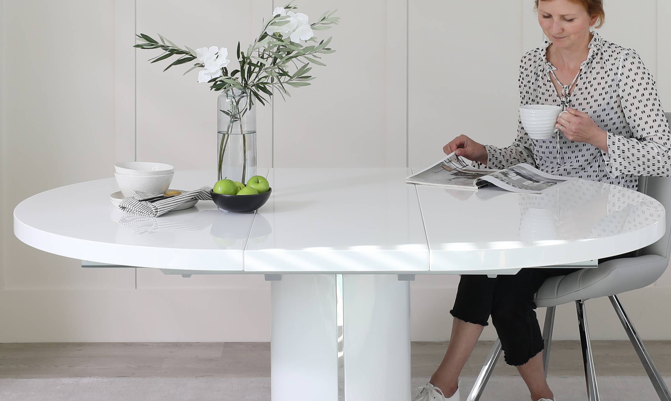 Petra Light Grey Quilted Faux Leather Dining Chair