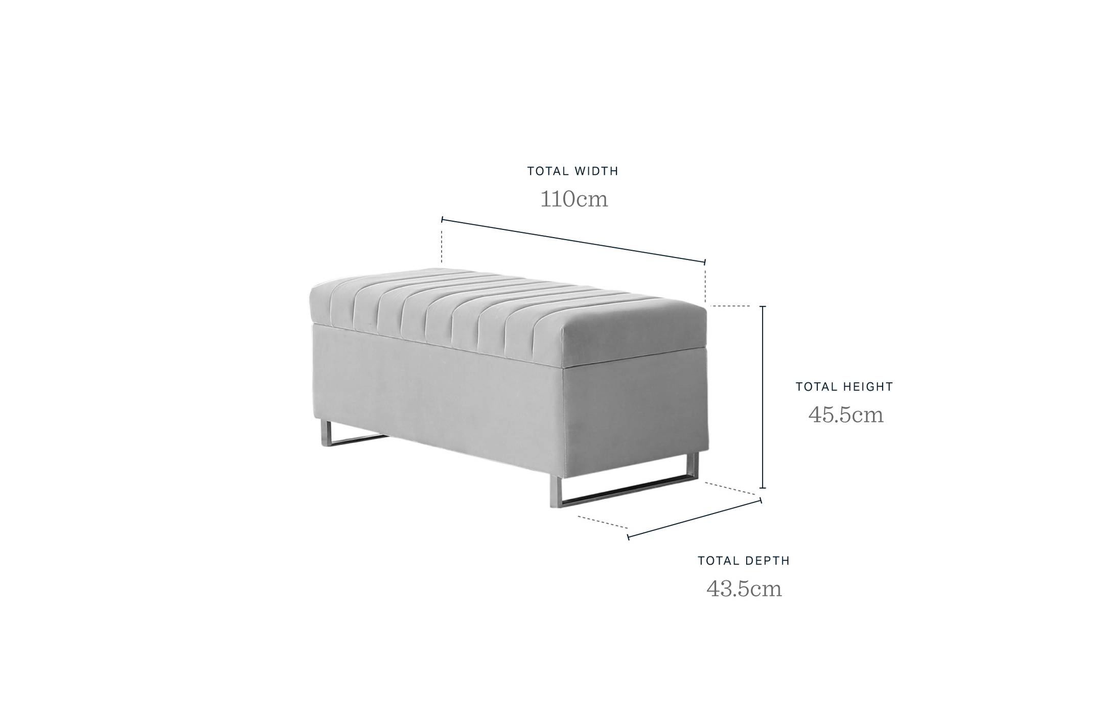 Amalfi Peacock Velvet Ottoman Storage Bench