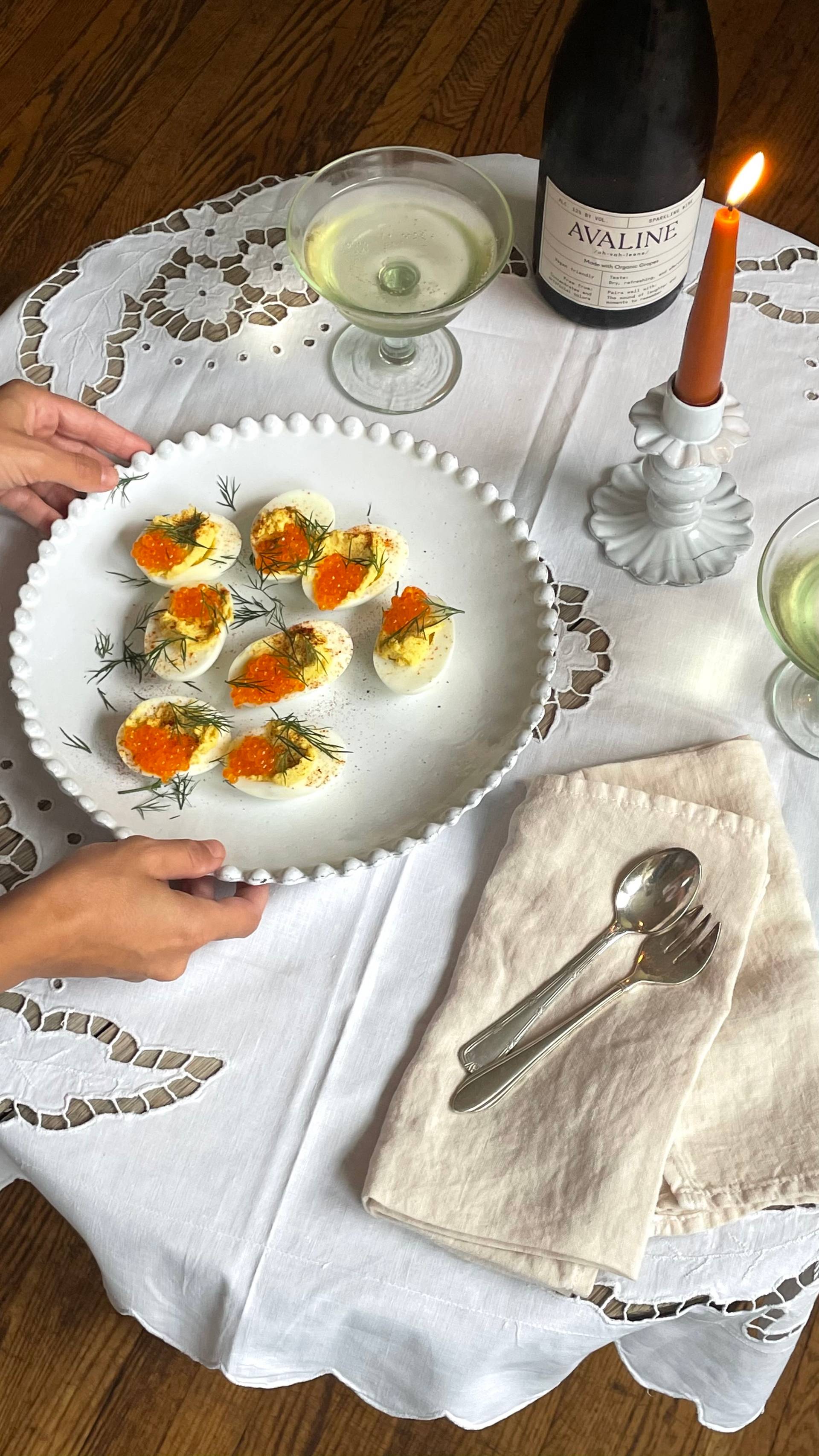Deviled Eggs Avaline Community Cookbook NYE Sparkling Wine Pairing